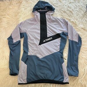 Adidas Terrex Techrock Ultralight 1/2-Zip Hooded Fleece Jacket Women’s Sz S